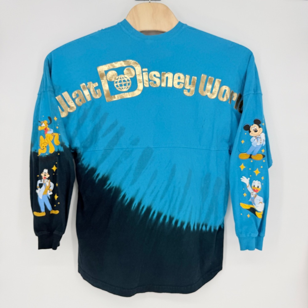 Disney World 50th Anniversary Spirit Jersey Blue Black Tie Dye Mickey Medium